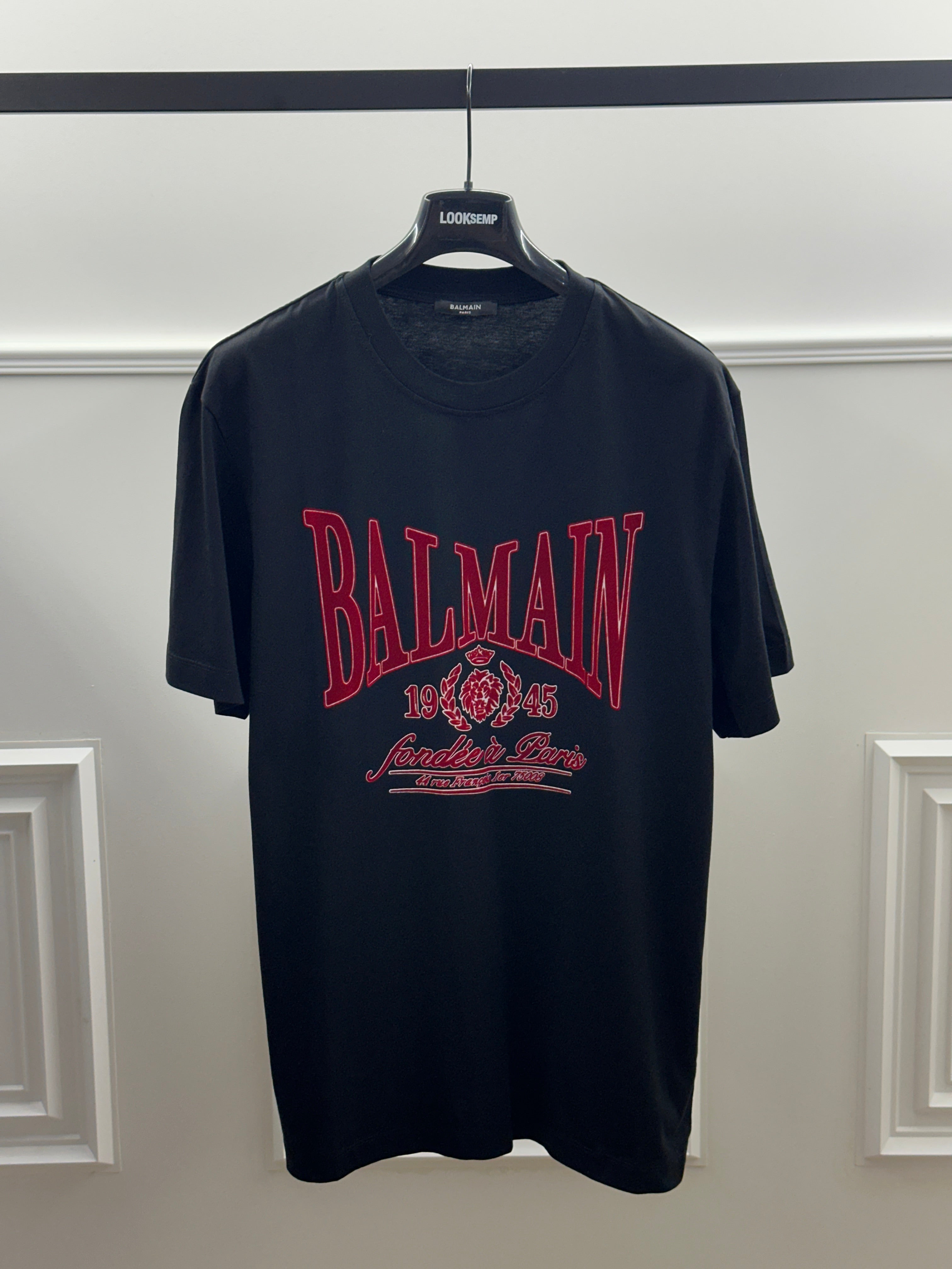 T-shirt Balmain Paris Black/Red Logo