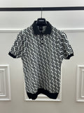FENDI™ FF Monogram Knit Polo Black White Luxury Edition