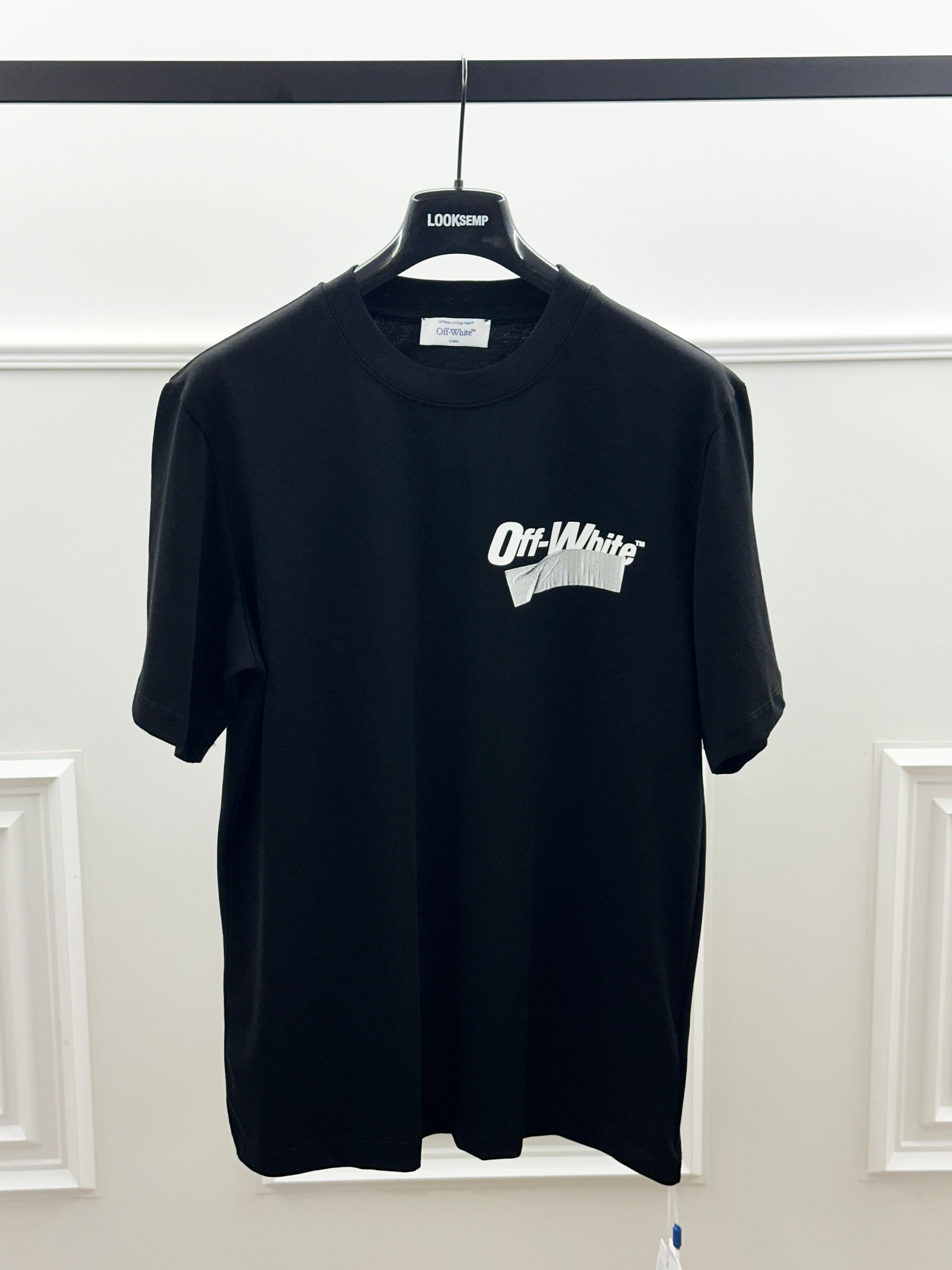 OFF-WHITE™ Tape Arrows Graphic T-Shirt Black White Limited Edition