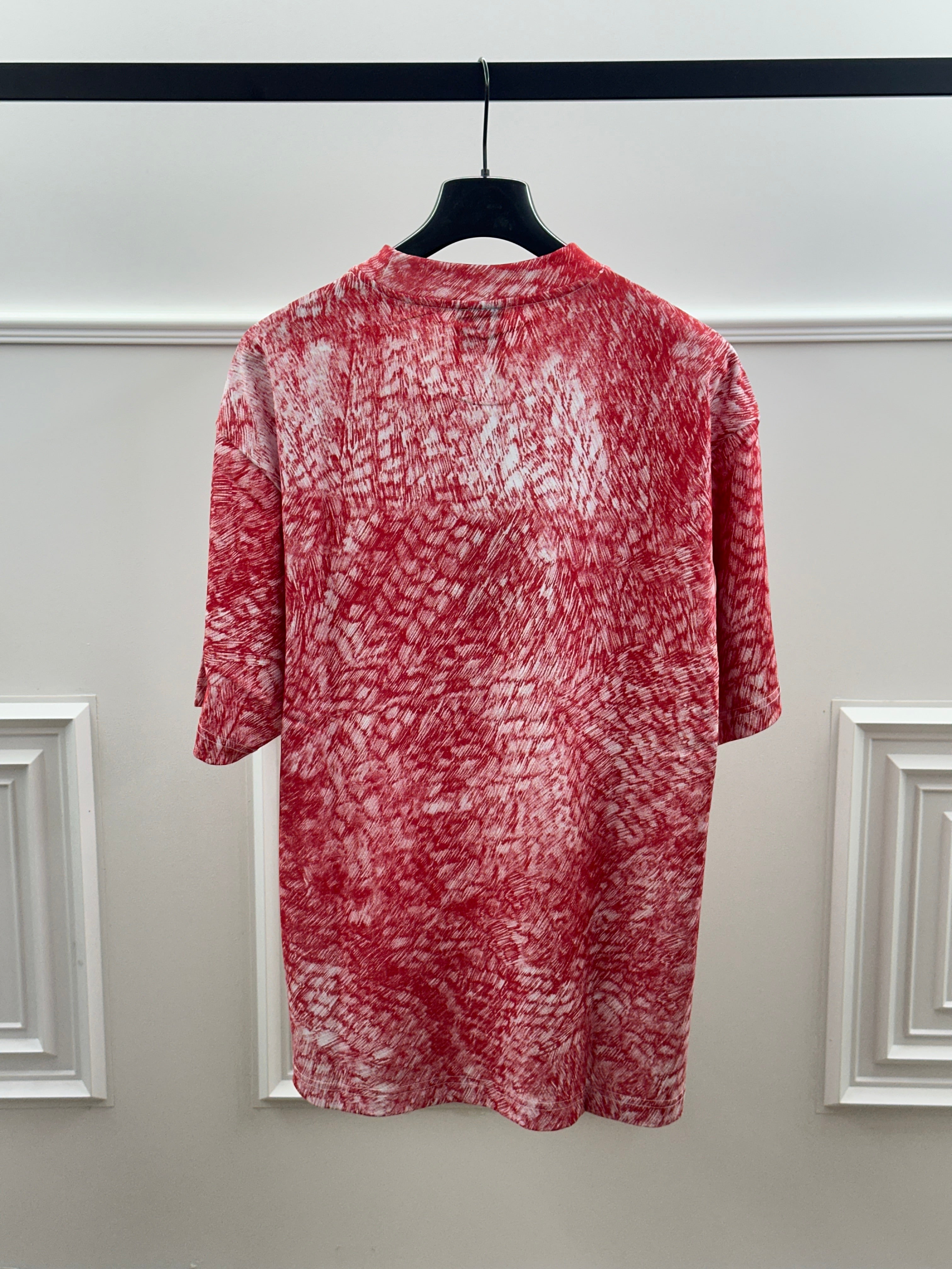 Balenciaga x NBA T-Shirt Red Pattern Oversize