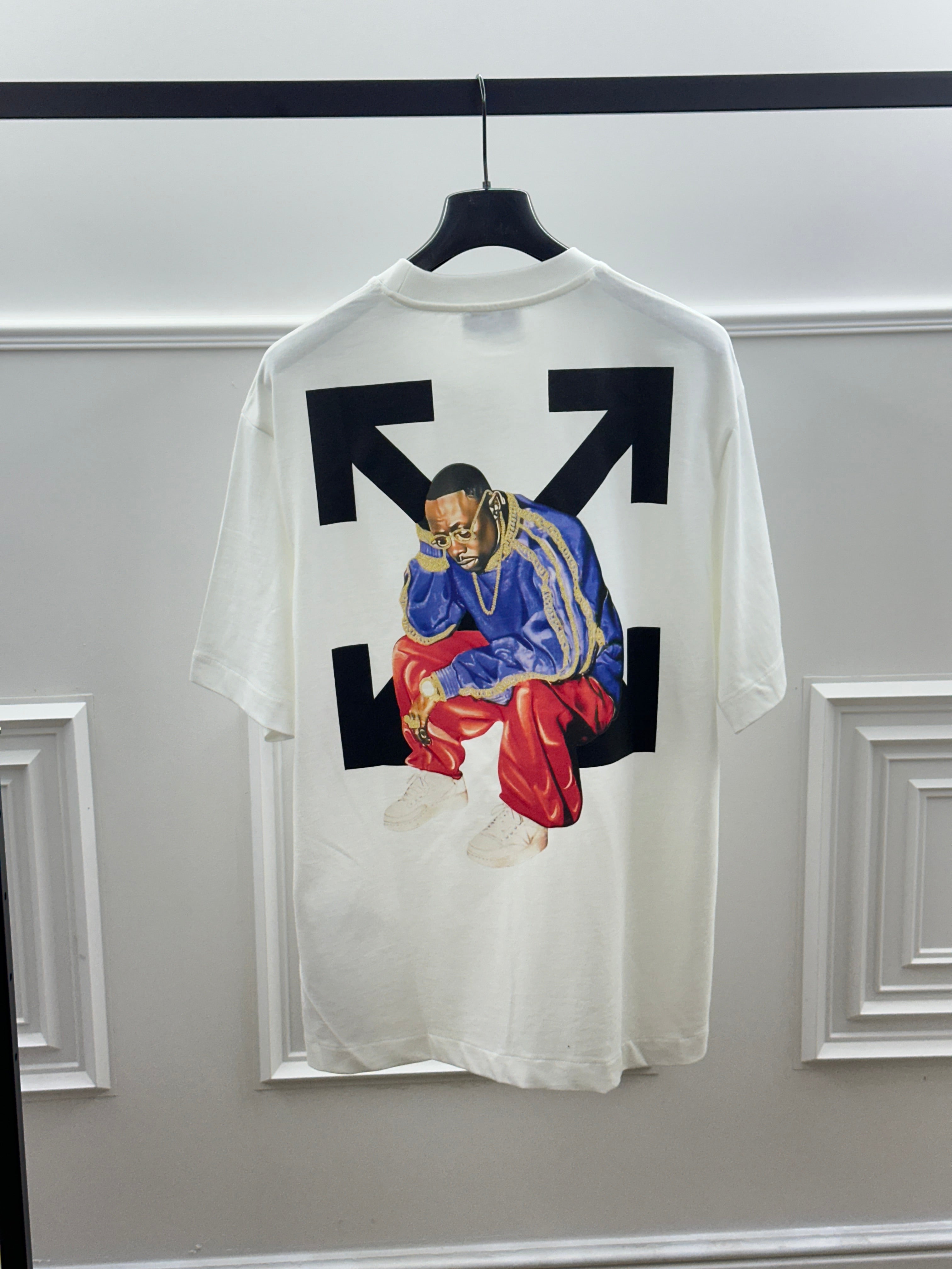 OFF-WHITE™ Arrows Rap Graphic T-Shirt White Black Streetwear Edition
