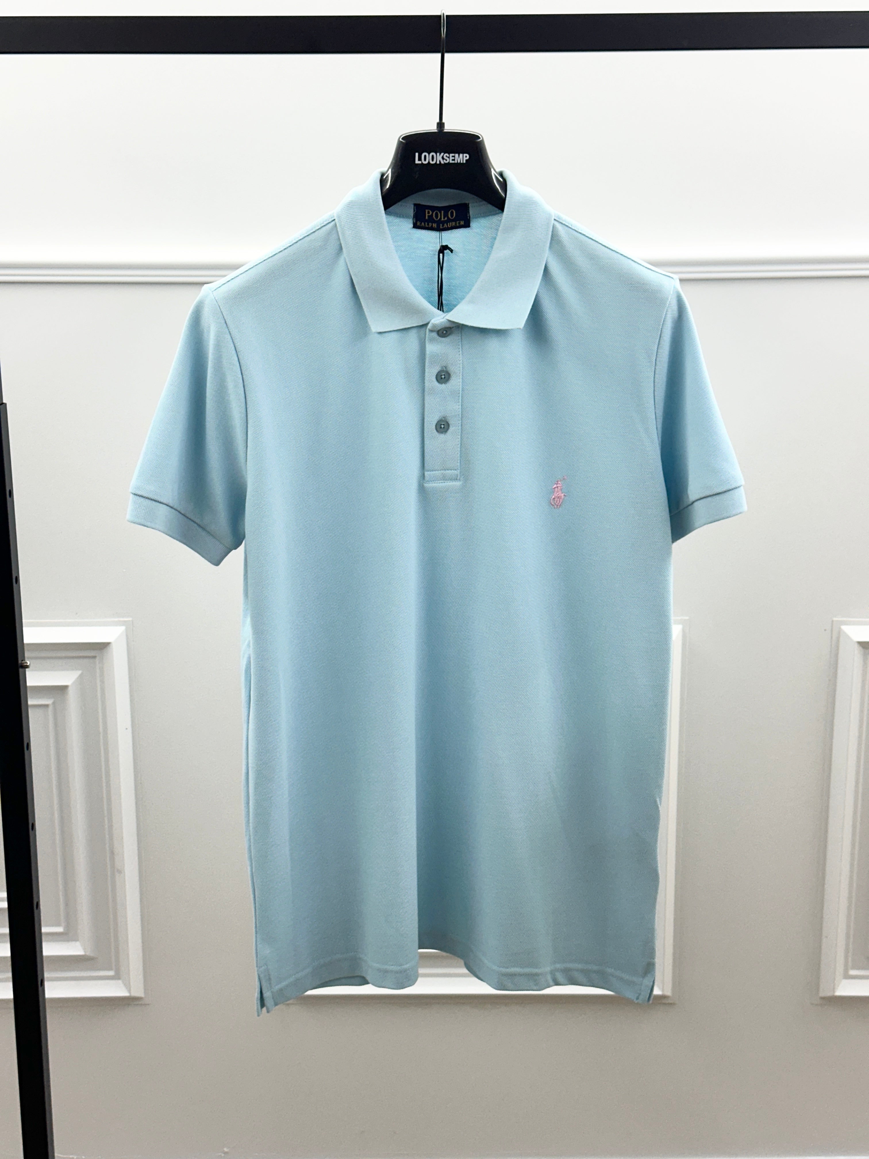 POLO RALPH LAUREN™ Classic Polo Shirt Sky Blue Pink Logo Edition