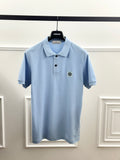 Stone Island Polo Logo Patch Celeste