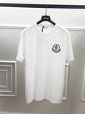 T-Shirt Moncler Uomo Bianca con Logo Ricamato Frontale