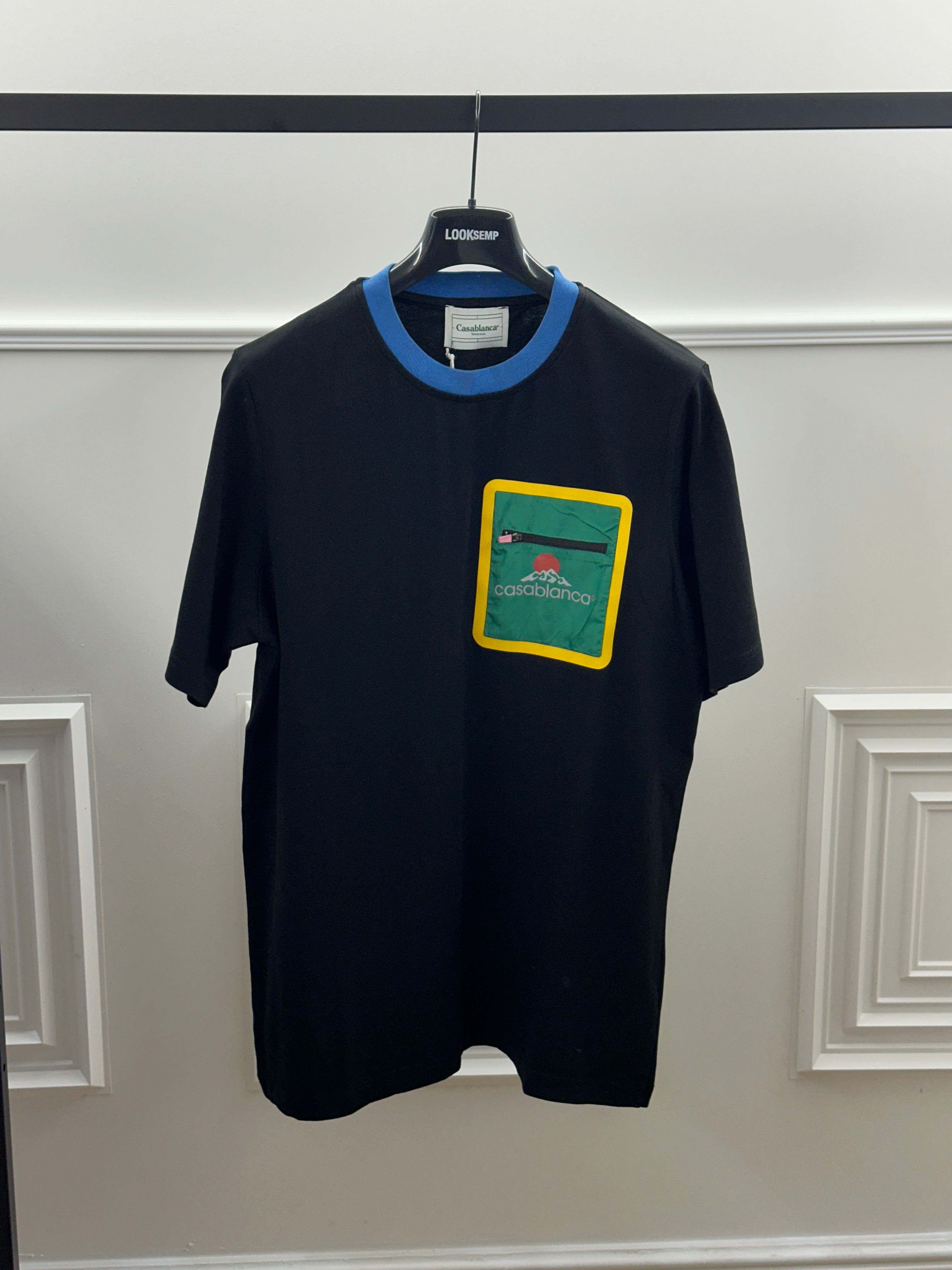 T-shirt Casablanca Pocket Logo Black/Blue