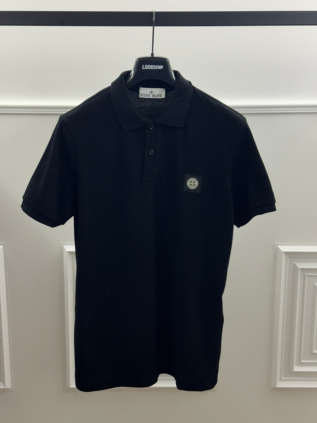 Stone Island Polo Patch Logo Black